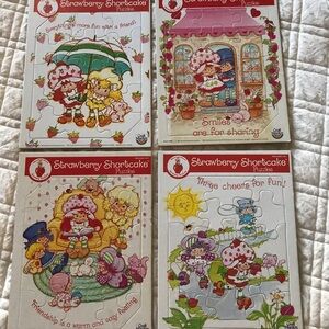 Vintage 80s Strawberry Shortcake Craft Master Puzzle Set of 4 American Greetings